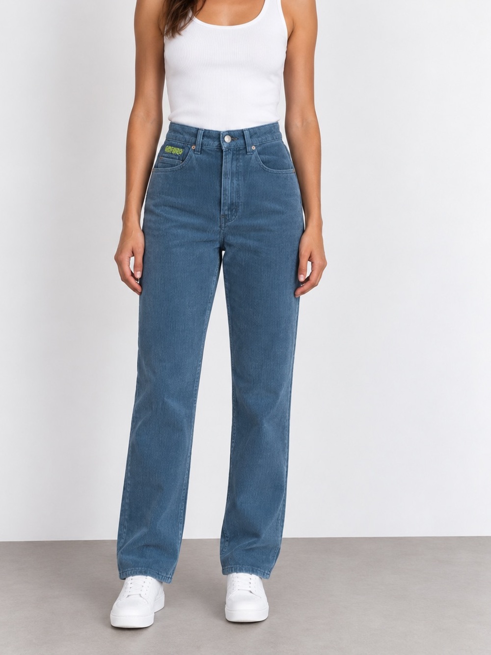 Empyre Tori Blue High Rise Straight Leg Corduroy Pants 2